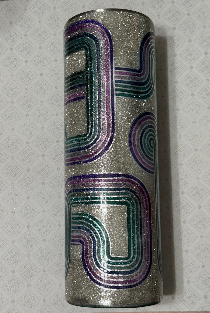 30 oz. Silver & Purple Retro Tumbler