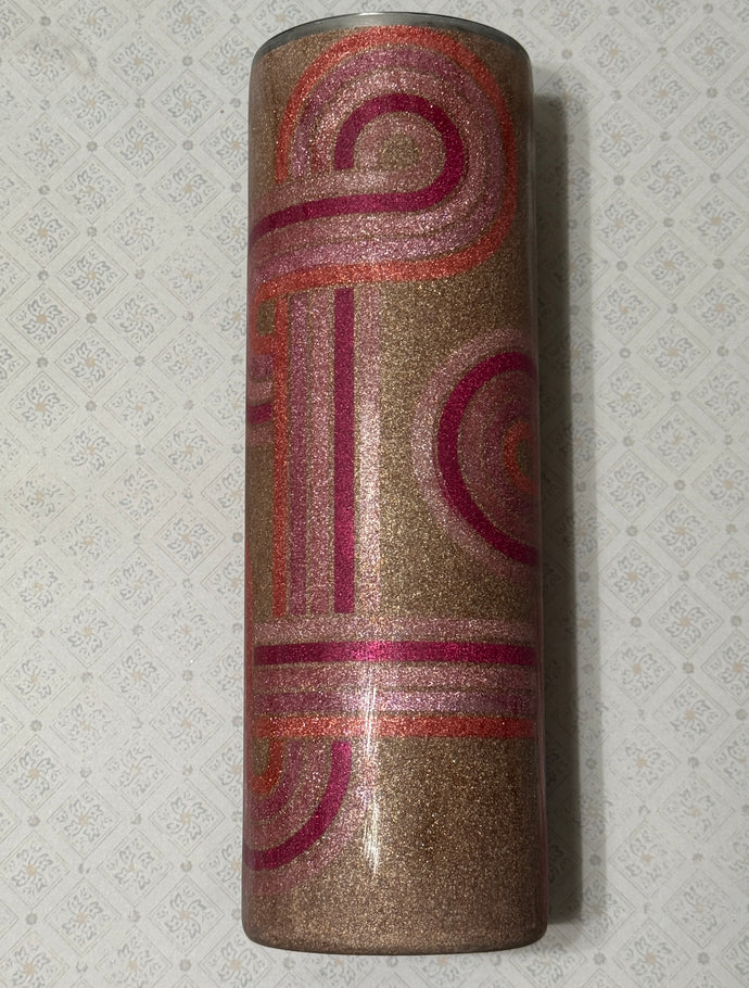 30 oz. Gold & Pink Retro Tumbler