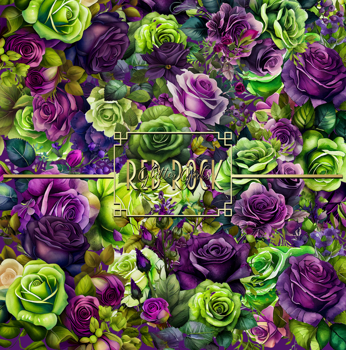 Gothic Green & Purple Flowers