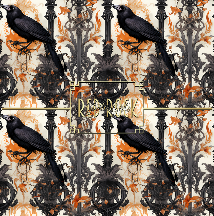 Halloween Black/Orange Crow