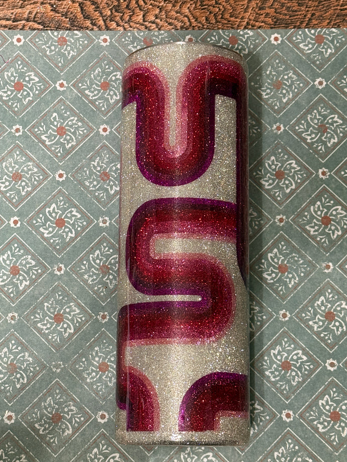 30 oz. Pink Retro Tumber