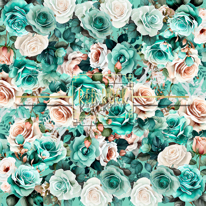 Mint & Peach Roses