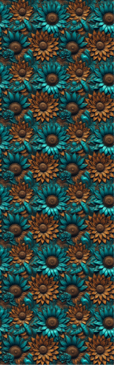 Teal & Leather Sunflowers Pen Wrap