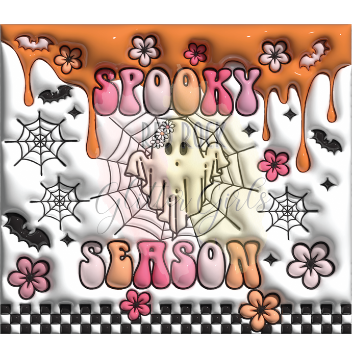 Puffy Orange Drip Spooky Season 20 oz. Wrap