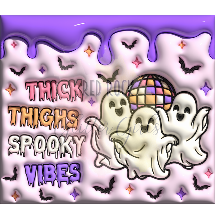 Puffy Thick Thighs Spooky Vibes Purple 20 oz. Wrap