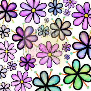 Distressed Doodle Floral 7