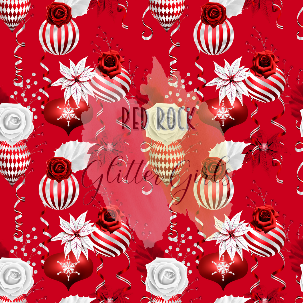 Poinsette & Ornaments Wrapping