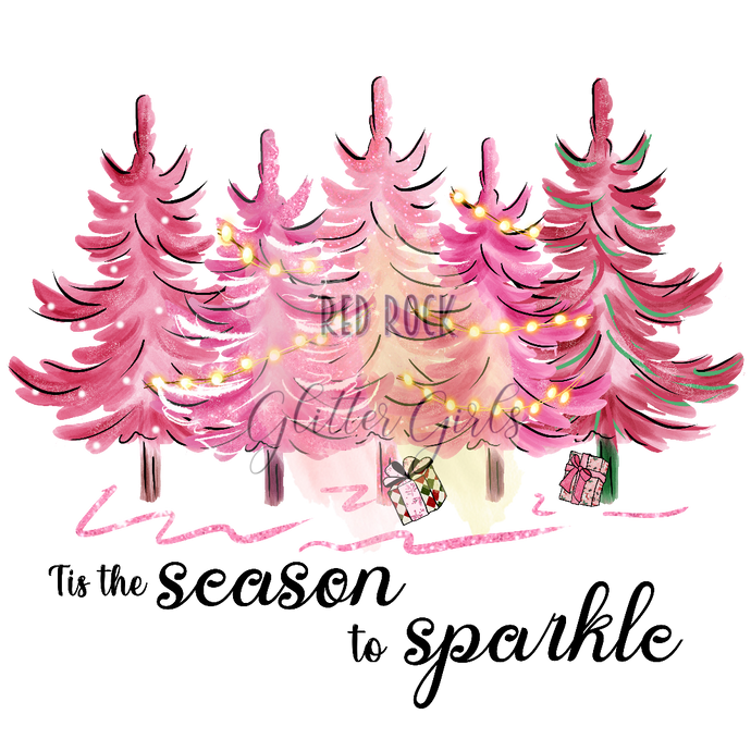 Tis The Season To Sparkle Pink Tree