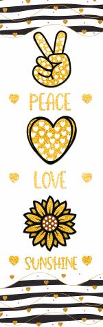 Peace*Love*Sunshine Pen Wrap- Clear Vinyl